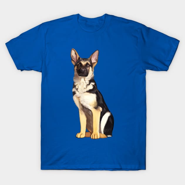 German Shepherd in Portrait T-Shirt by PenguinCornerStore